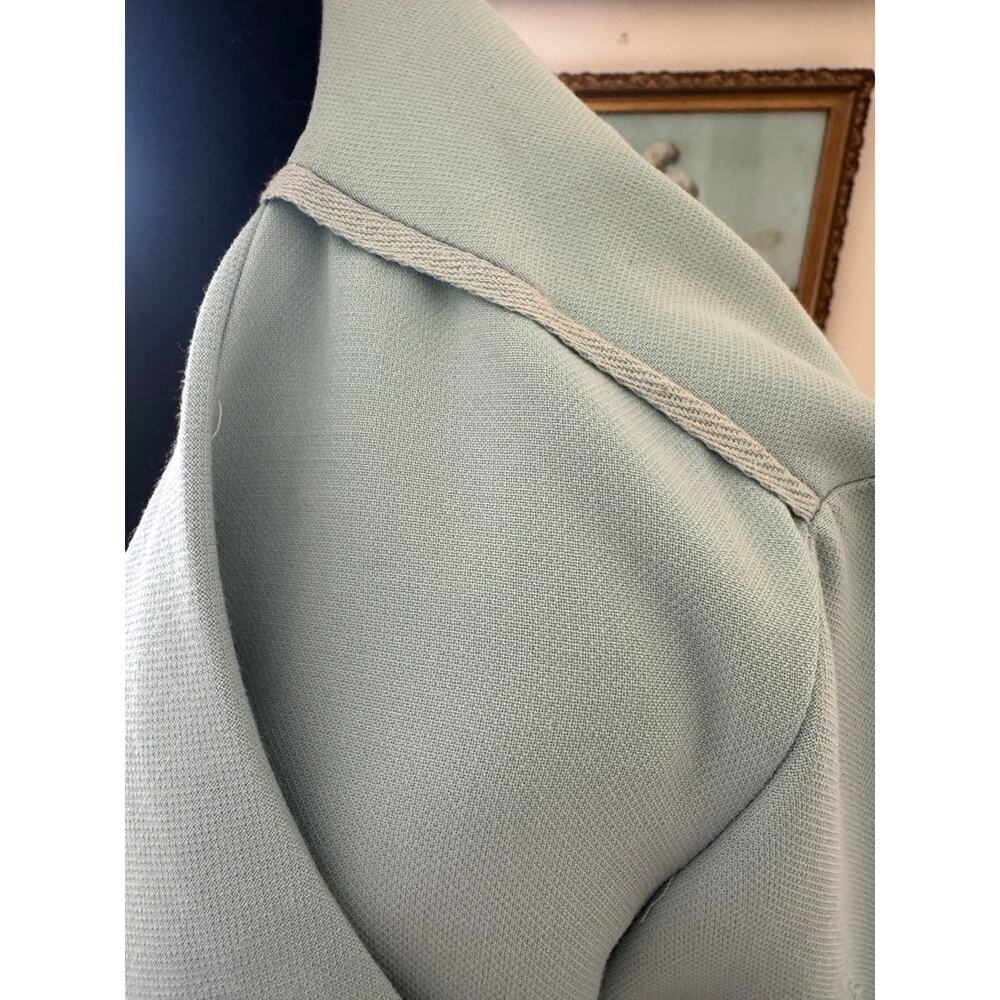 Mint Green Waterfall Trench Jacket Roll Tab Sleeves Size S - Picture 5 of 9
